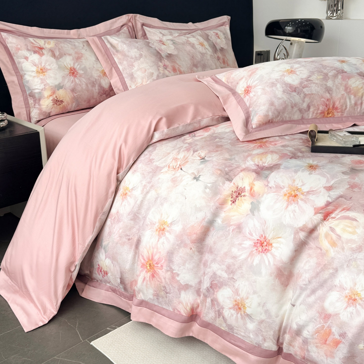 91家纺网 家纺一手货源 找家纺 小欢喜 2025新款50全棉数码印花四件套全棉四件套 向阳花开