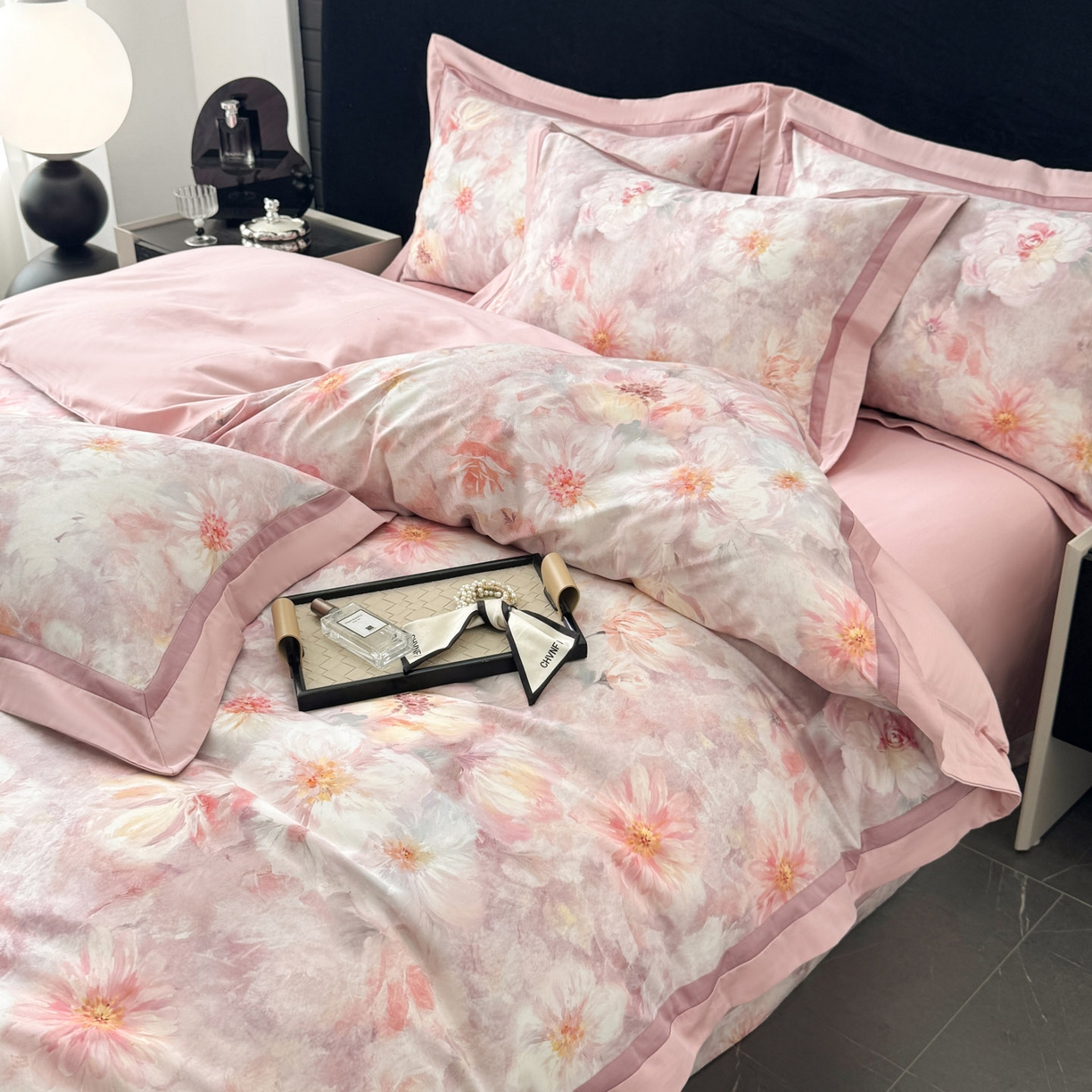 91家纺网 家纺一手货源 找家纺 小欢喜 2025新款50全棉数码印花四件套全棉四件套 向阳花开