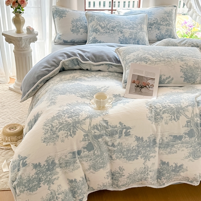 91家纺网 家纺一手货源 找家纺 （总）亿品家纺 2025新款八斤立体雕花牛奶绒四件套