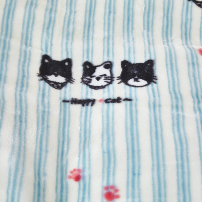 91家纺网 家纺一手货源 找家纺 静宝乳胶 2025新款双层加厚拉舍尔毛毯4-12斤CC-026 猫猫派对