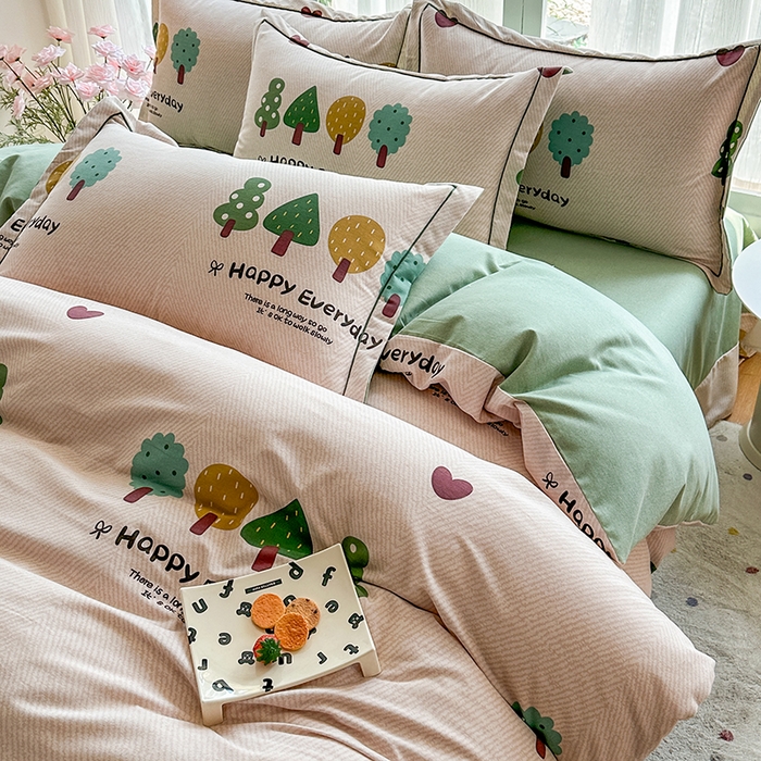 91家纺网 家纺一手货源 找家纺 眷恋家纺 2025秋冬新款全棉纯棉喷气加厚磨毛纯棉四件套快乐指南-驼