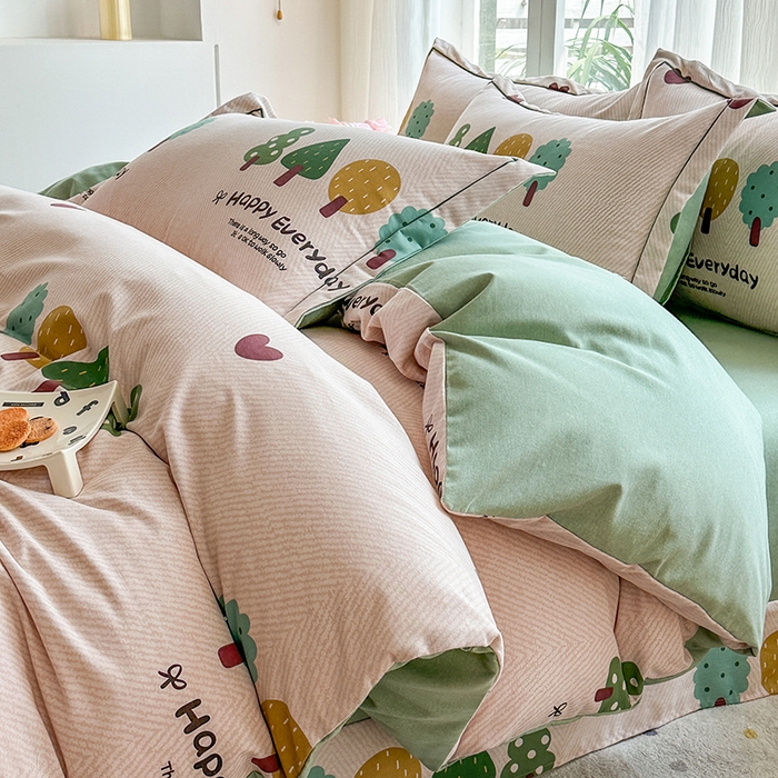 91家纺网 家纺一手货源 找家纺 眷恋家纺 2025秋冬新款全棉纯棉喷气加厚磨毛纯棉四件套快乐指南-驼