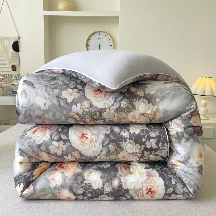 91家纺网 家纺一手货源 找家纺 小禹仔家纺  2025新款亲肤柔软大豆被数码印花针织棉大豆被冬被子被芯春秋被 碧澜绿,碧澜绿