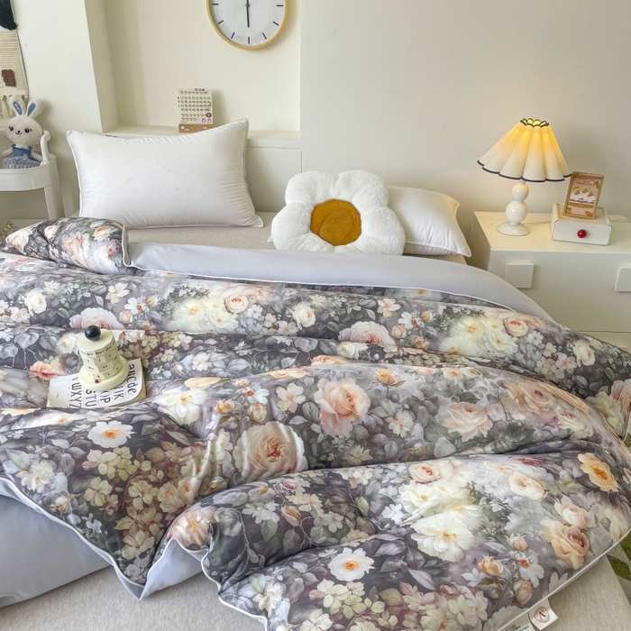 91家纺网 家纺一手货源 找家纺 小禹仔家纺  2025新款亲肤柔软大豆被数码印花针织棉大豆被冬被子被芯春秋被 碧澜绿