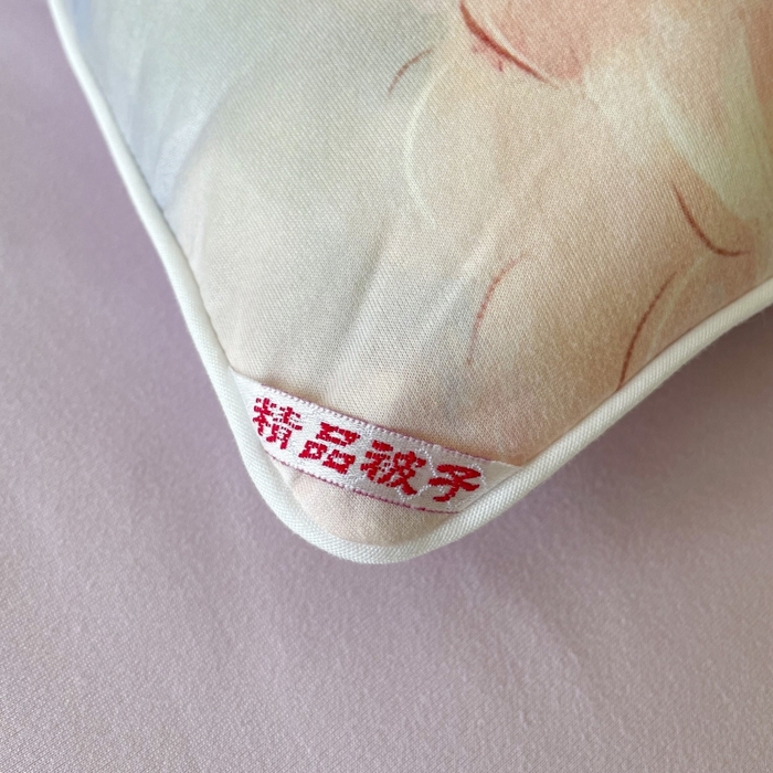 91家纺网 家纺一手货源 找家纺 小禹仔家纺  2025新款亲肤柔软大豆被数码印花针织棉大豆被冬被子被芯春秋被 杜若粉