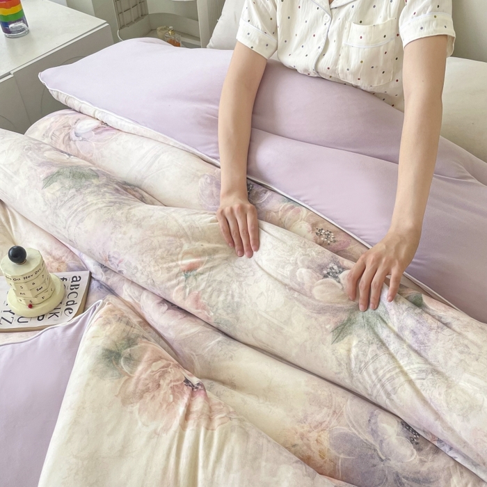 91家纺网 家纺一手货源 找家纺 小禹仔家纺  2025新款亲肤柔软大豆被数码印花针织棉大豆被冬被子被芯春秋被 花之谷