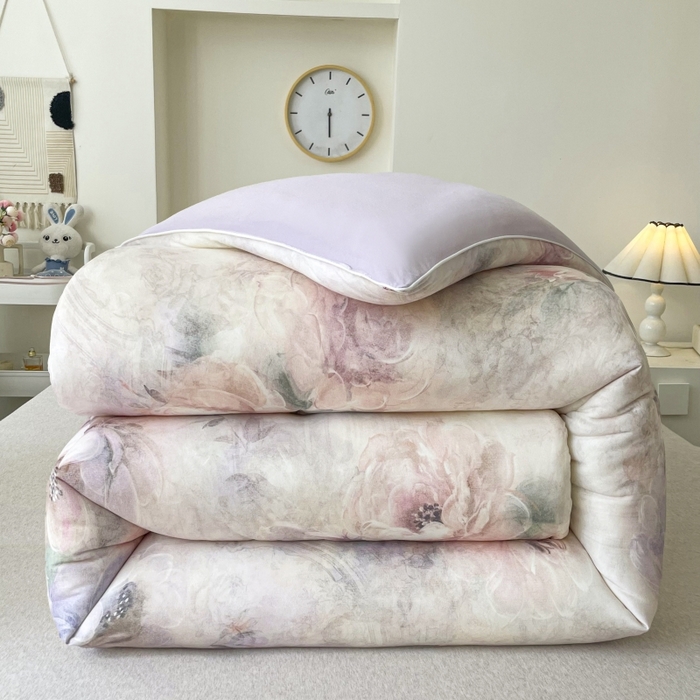 小禹仔家纺 2025新款亲肤柔软大豆被数码印花针织棉大豆被冬被子被芯春秋被 花之谷