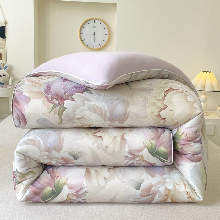 小禹仔家纺 2025新款亲肤柔软大豆被数码印花针织棉大豆被冬被子被芯春秋被 漫山花影