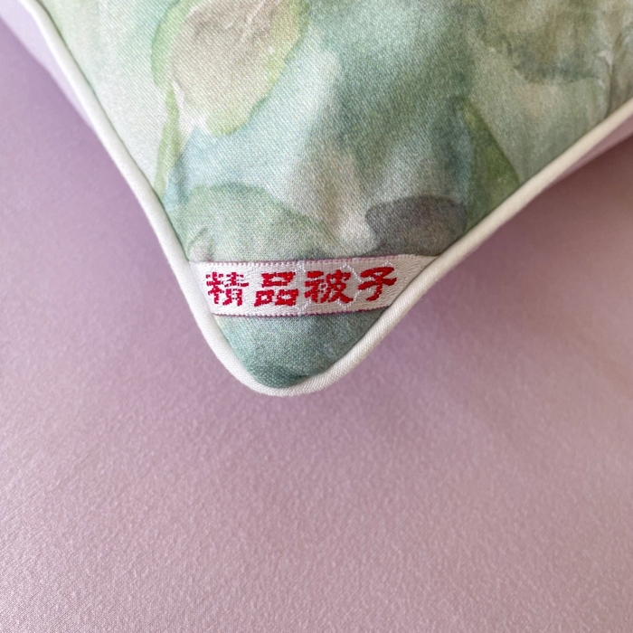 91家纺网 家纺一手货源 找家纺 小禹仔家纺  2025新款亲肤柔软大豆被数码印花针织棉大豆被冬被子被芯春秋被 醉花绿