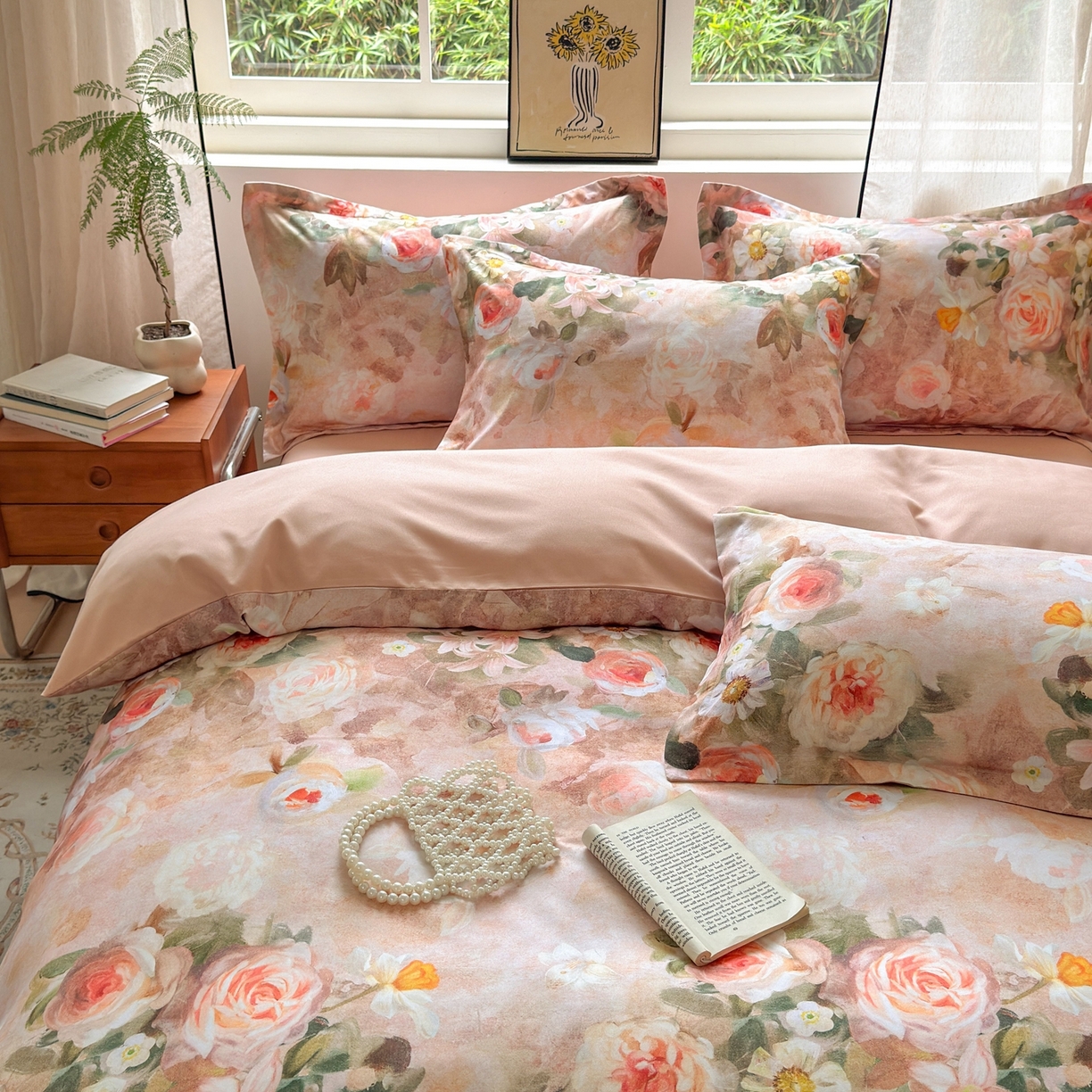 91家纺网 家纺一手货源 找家纺 典雅家纺 2025新款A类140克秋冬加厚磨毛数码印花四件套磨毛四件套 繁华似锦