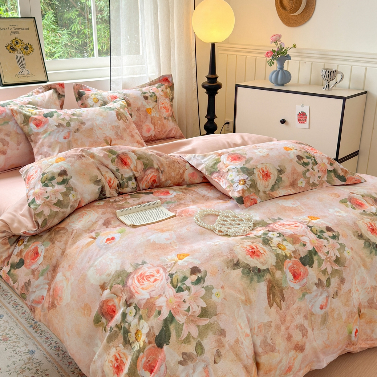 91家纺网 家纺一手货源 找家纺 典雅家纺 2025新款A类140克秋冬加厚磨毛数码印花四件套磨毛四件套 繁华似锦