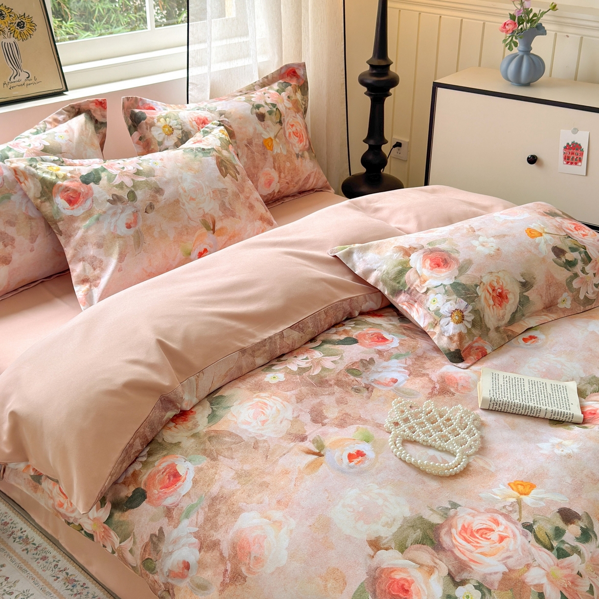 91家纺网 家纺一手货源 找家纺 典雅家纺 2025新款A类140克秋冬加厚磨毛数码印花四件套磨毛四件套 繁华似锦