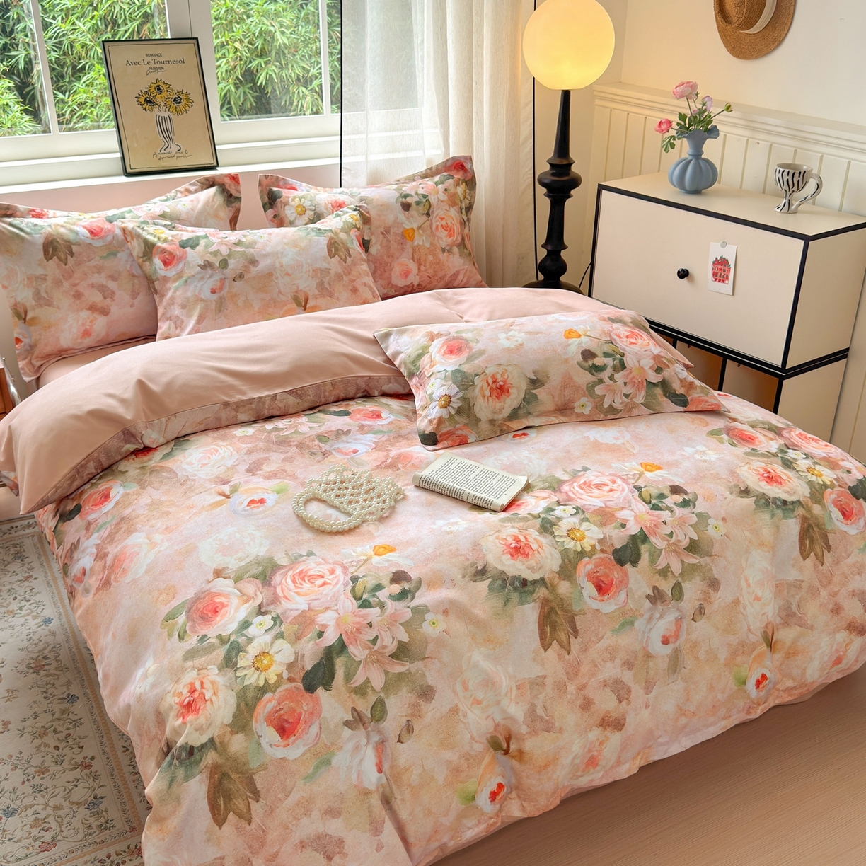 91家纺网 家纺一手货源 找家纺 典雅家纺 2025新款A类140克秋冬加厚磨毛数码印花四件套磨毛四件套 繁华似锦