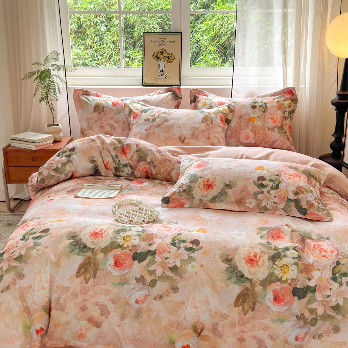 91家纺网 家纺一手货源 找家纺 典雅家纺 2025新款A类140克秋冬加厚磨毛数码印花四件套磨毛四件套 繁华似锦