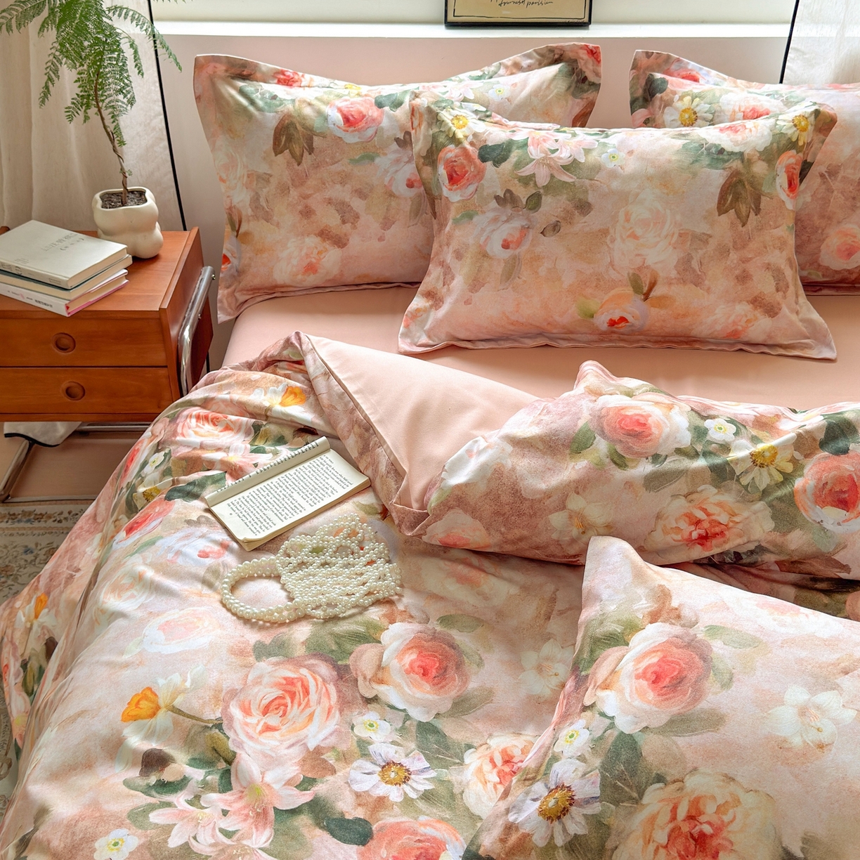 91家纺网 家纺一手货源 找家纺 典雅家纺 2025新款A类140克秋冬加厚磨毛数码印花四件套磨毛四件套 繁华似锦