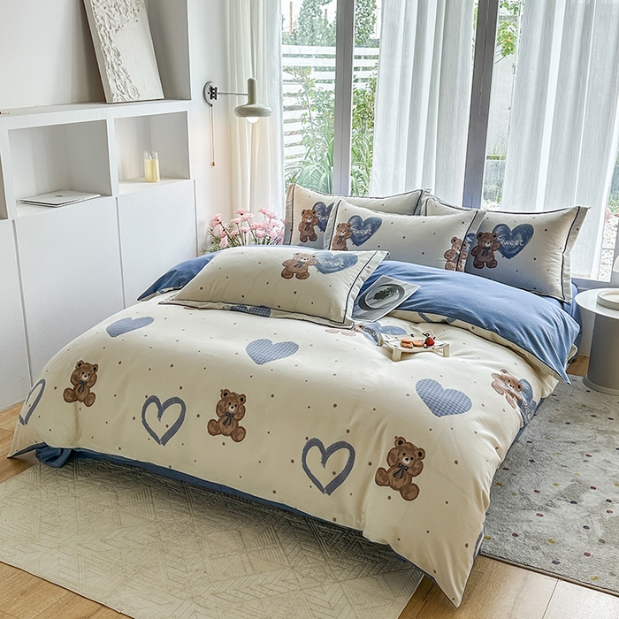 91家纺网 家纺一手货源 找家纺 （总）眷恋家纺 2025秋冬新款全棉纯棉喷气加厚磨毛纯棉四件套