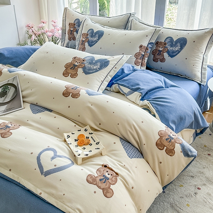 91家纺网 家纺一手货源 找家纺 （总）眷恋家纺 2025秋冬新款全棉纯棉喷气加厚磨毛纯棉四件套