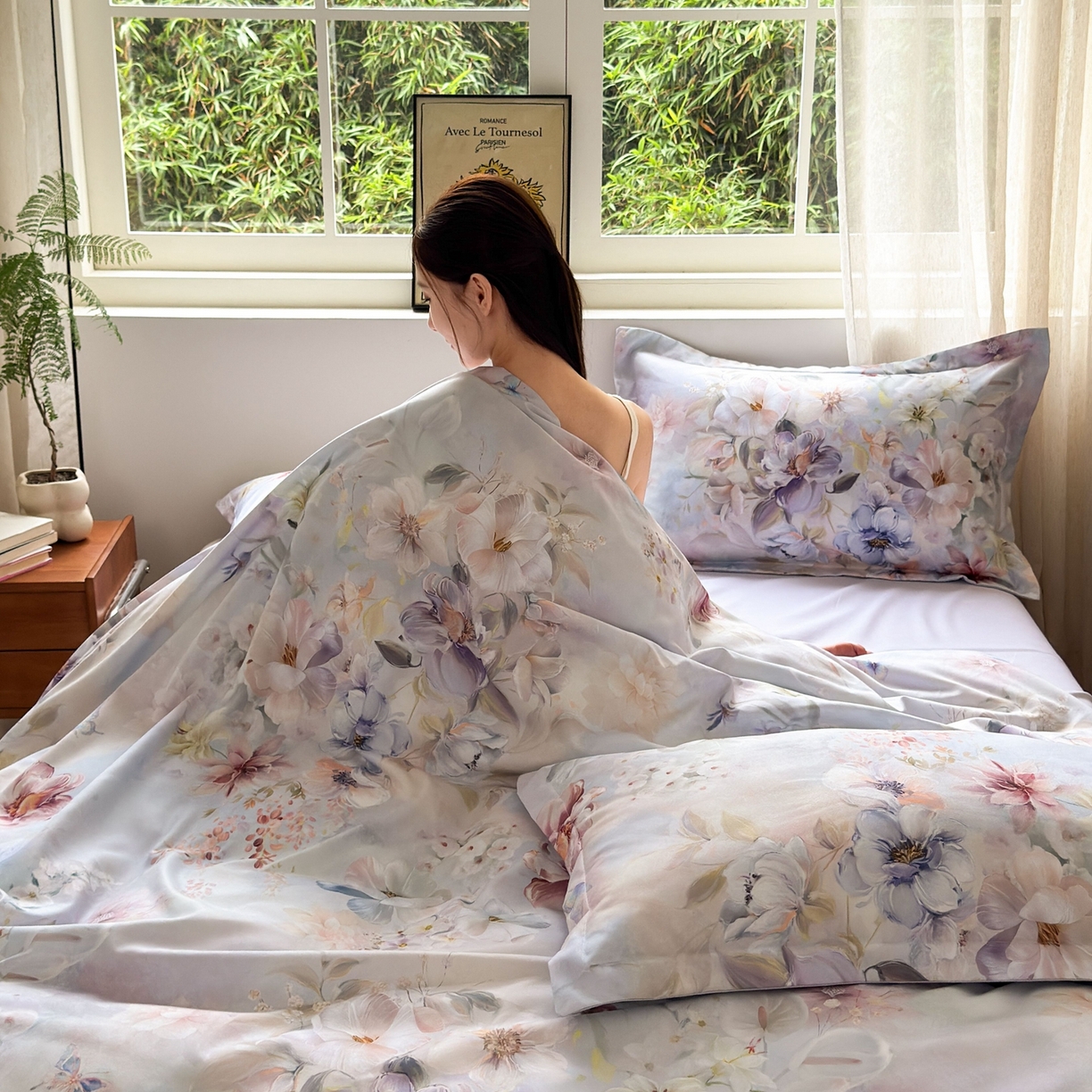 91家纺网 家纺一手货源 找家纺 典雅家纺 2025新款A类140克秋冬加厚磨毛数码印花四件套磨毛四件套 兰亭序