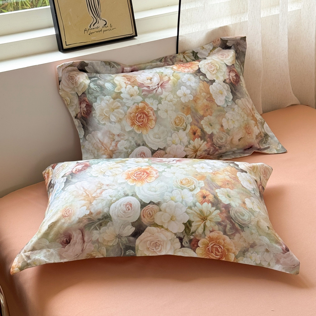 91家纺网 家纺一手货源 找家纺 典雅家纺 2025新款A类140克秋冬加厚磨毛数码印花四件套磨毛四件套 陌上花开