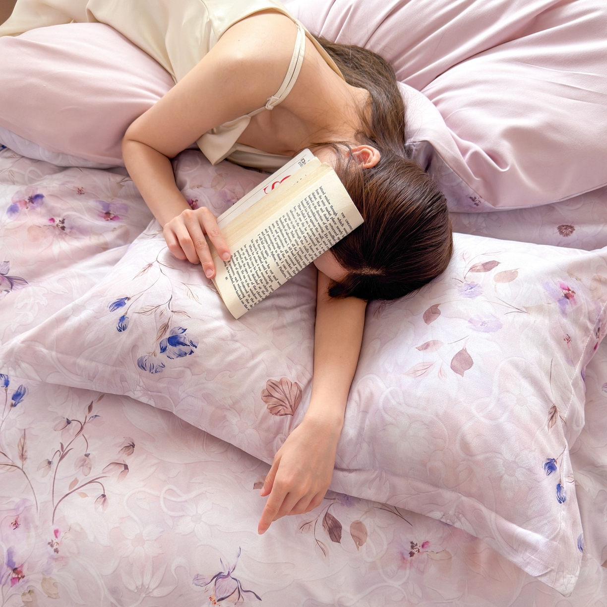 典雅家纺 2025新款A类140克秋冬加厚磨毛数码印花四件套磨毛四件套 醉清颜