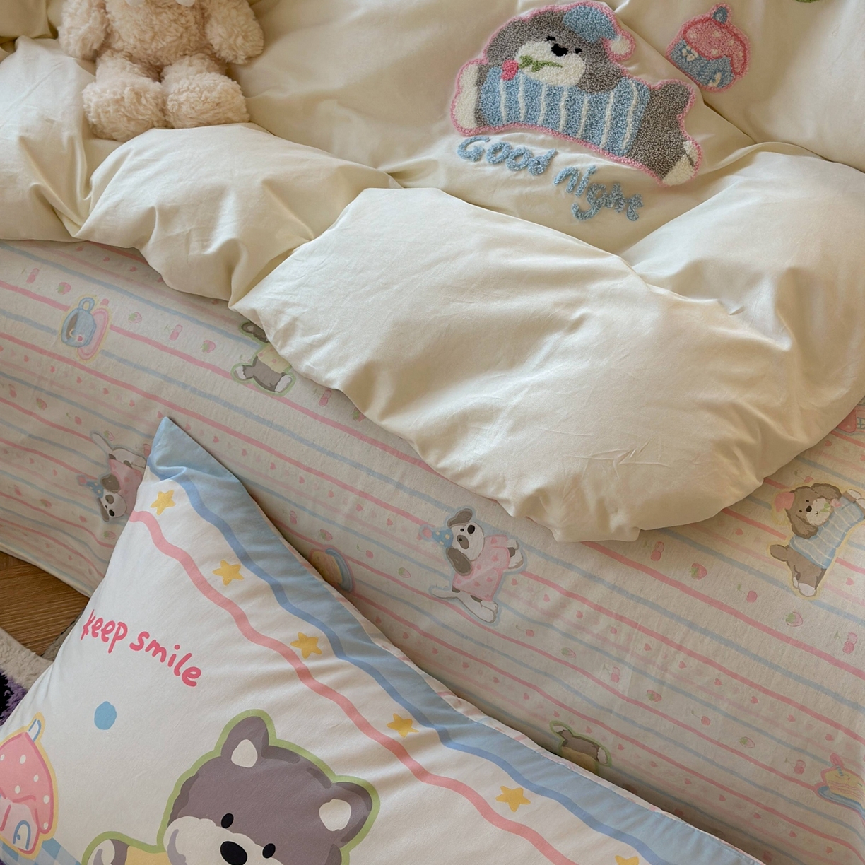 91家纺网 家纺一手货源 找家纺 （总）柚子YOUTH 2025新款全棉纯棉印花毛巾绣四件套