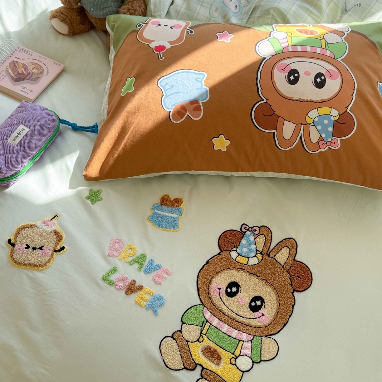 91家纺网 家纺一手货源 找家纺 柚子YOUTH 2025新款全棉纯棉印花毛巾绣四件套 毛绒布布