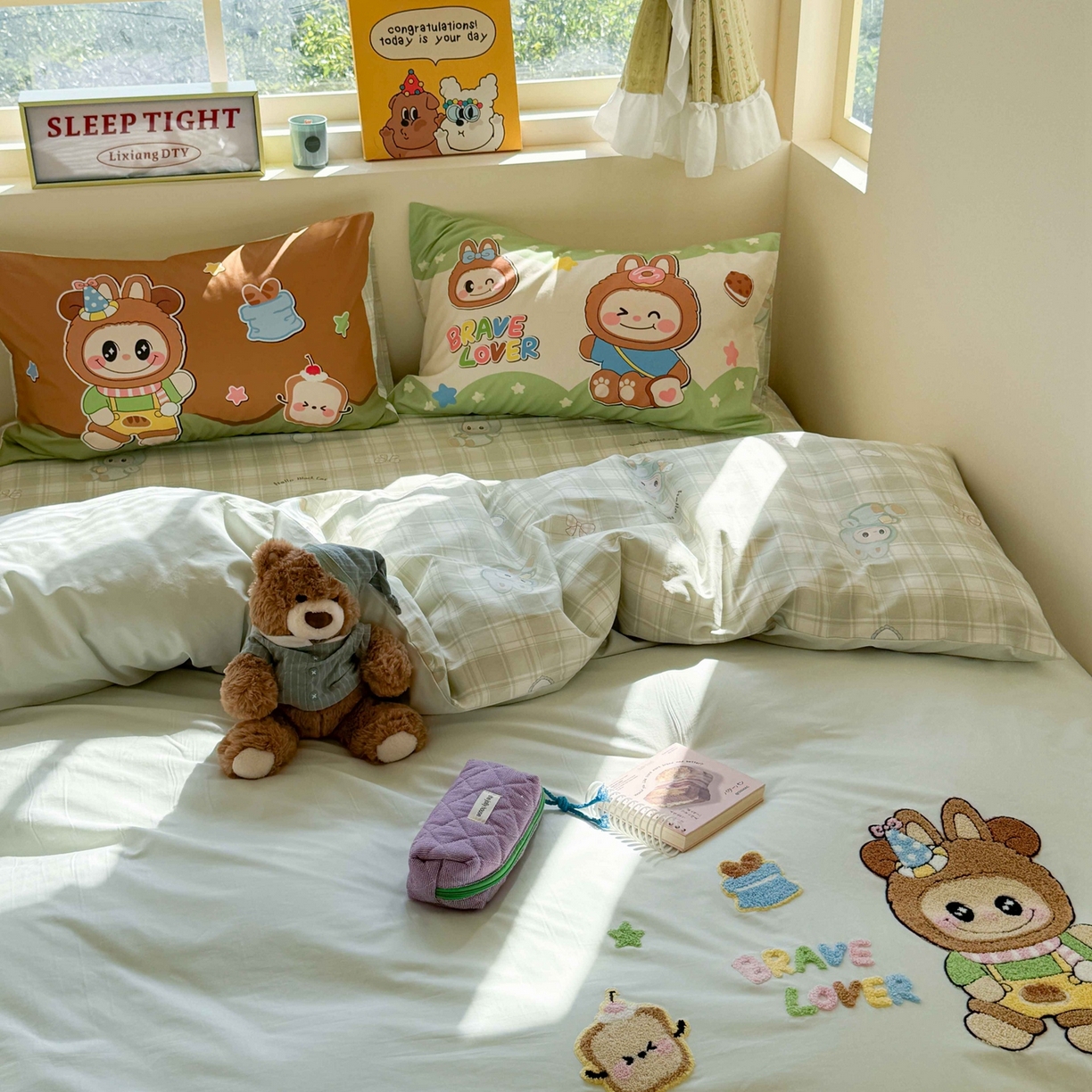 91家纺网 家纺一手货源 找家纺 柚子YOUTH 2025新款全棉纯棉印花毛巾绣四件套 毛绒布布