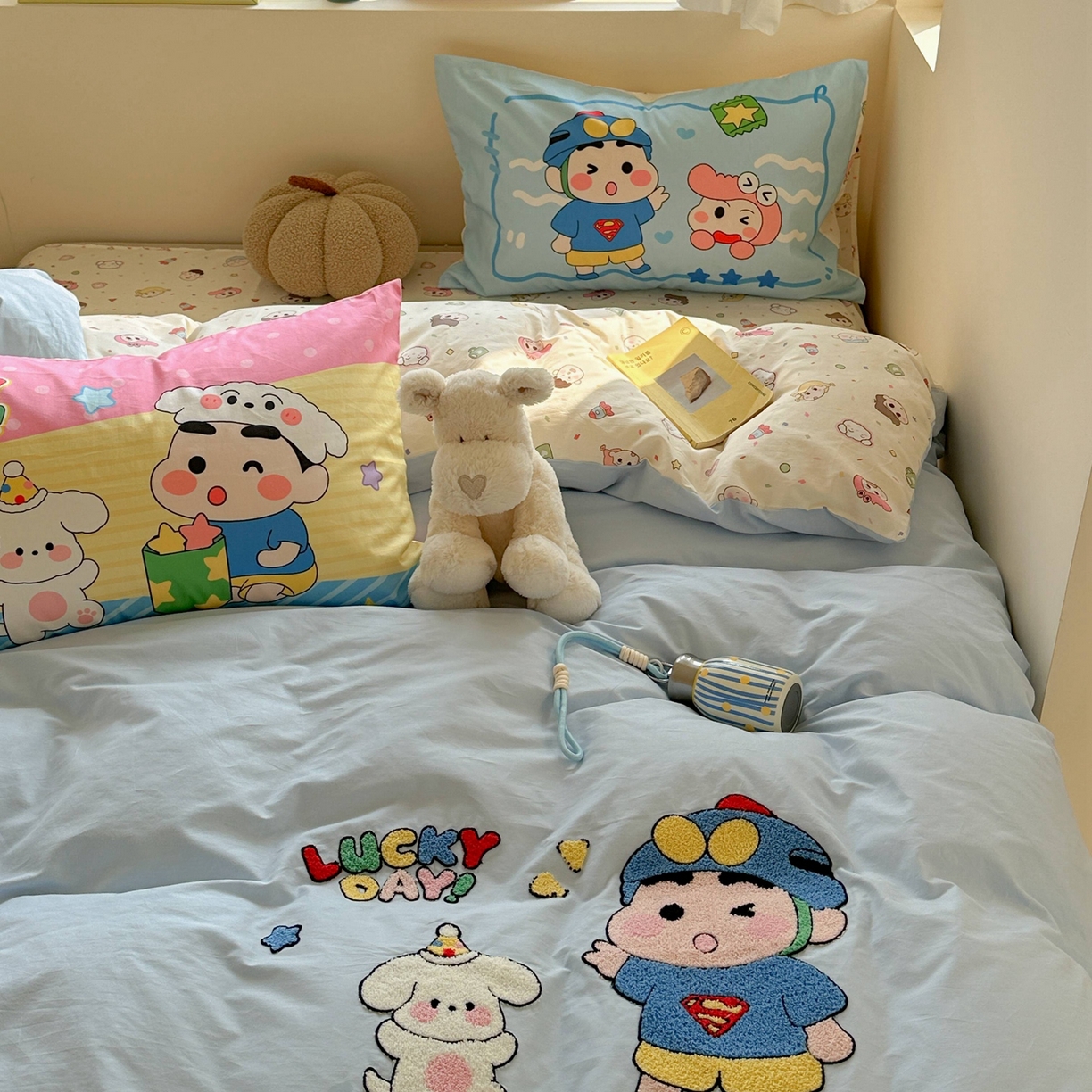 91家纺网 家纺一手货源 找家纺 柚子YOUTH 2025新款全棉纯棉印花毛巾绣四件套 小新