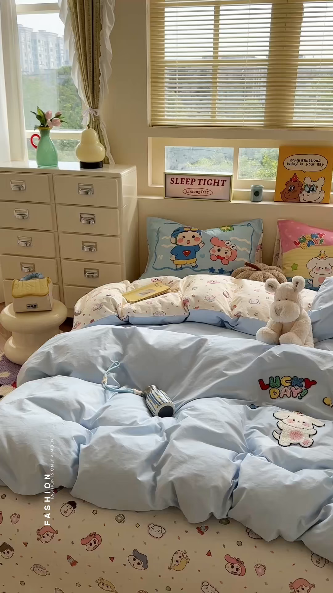 91家纺网 家纺一手货源 找家纺 柚子YOUTH 2025新款全棉纯棉印花毛巾绣四件套 小新