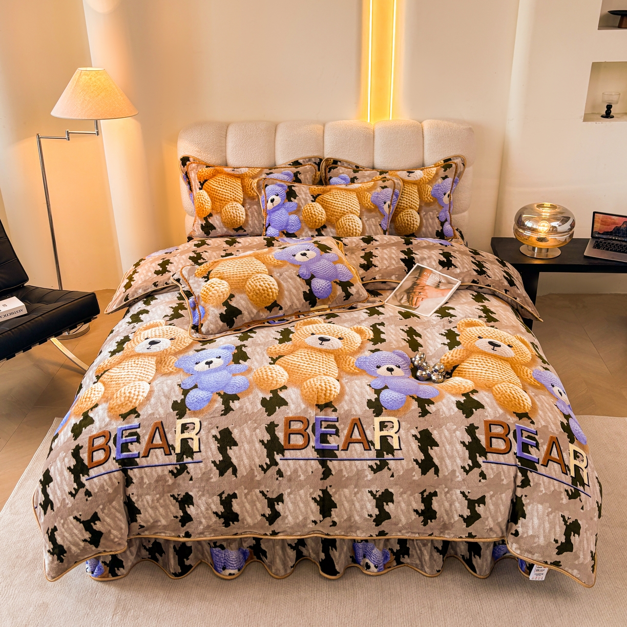 91家纺网 家纺一手货源 找家纺 （总 ）新8.5-9.5斤法莱绒四件套珊瑚牛奶金貂绒四件套床裙