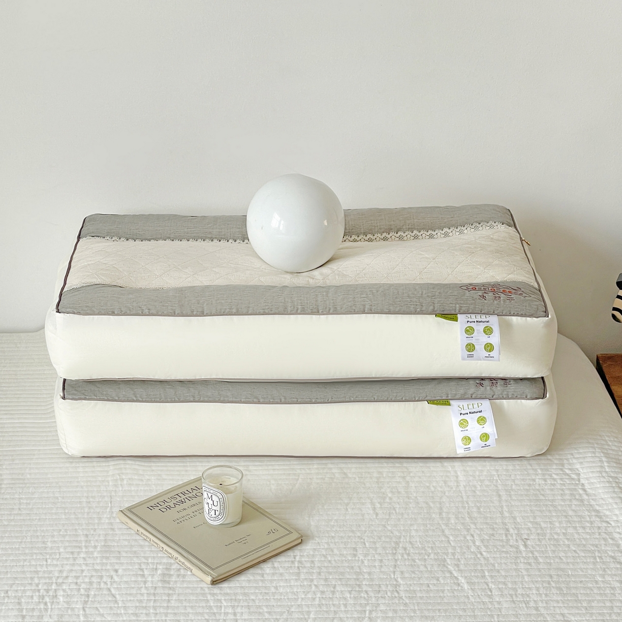 91家纺网 家纺一手货源 找家纺 （总）亦帆枕芯 2025新款棉麻决明子两用护颈养护枕头枕芯