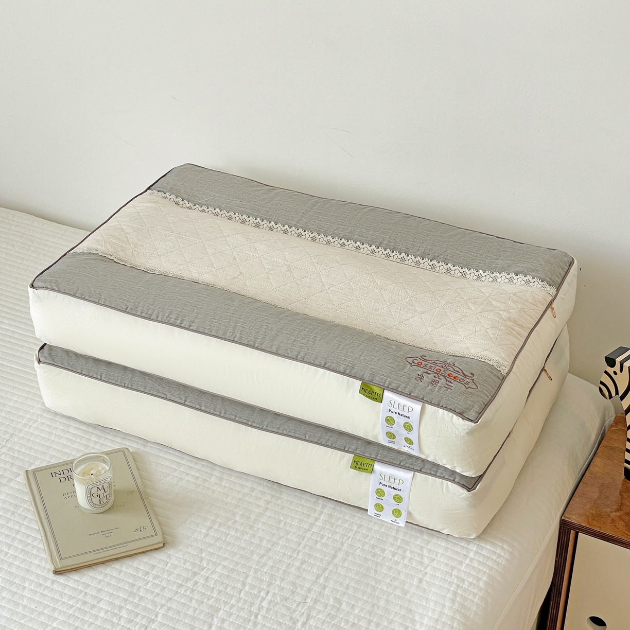 91家纺网 家纺一手货源 找家纺 （总）亦帆枕芯 2025新款棉麻决明子两用护颈养护枕头枕芯