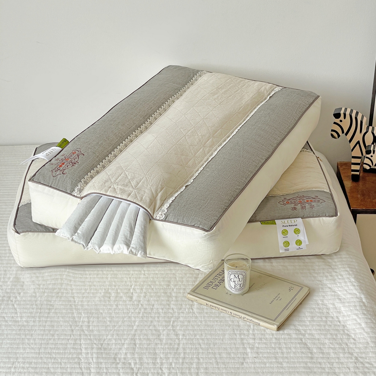 91家纺网 家纺一手货源 找家纺 （总）亦帆枕芯 2025新款棉麻决明子两用护颈养护枕头枕芯