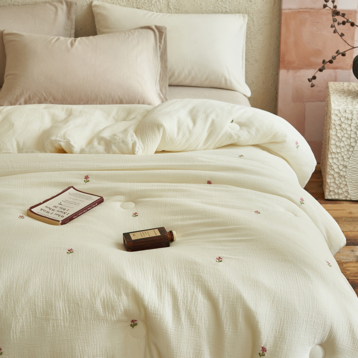 91家纺网 家纺一手货源 找家纺 子由家居 2025新款家居水洗小清新大豆被被子被芯 小朵朵