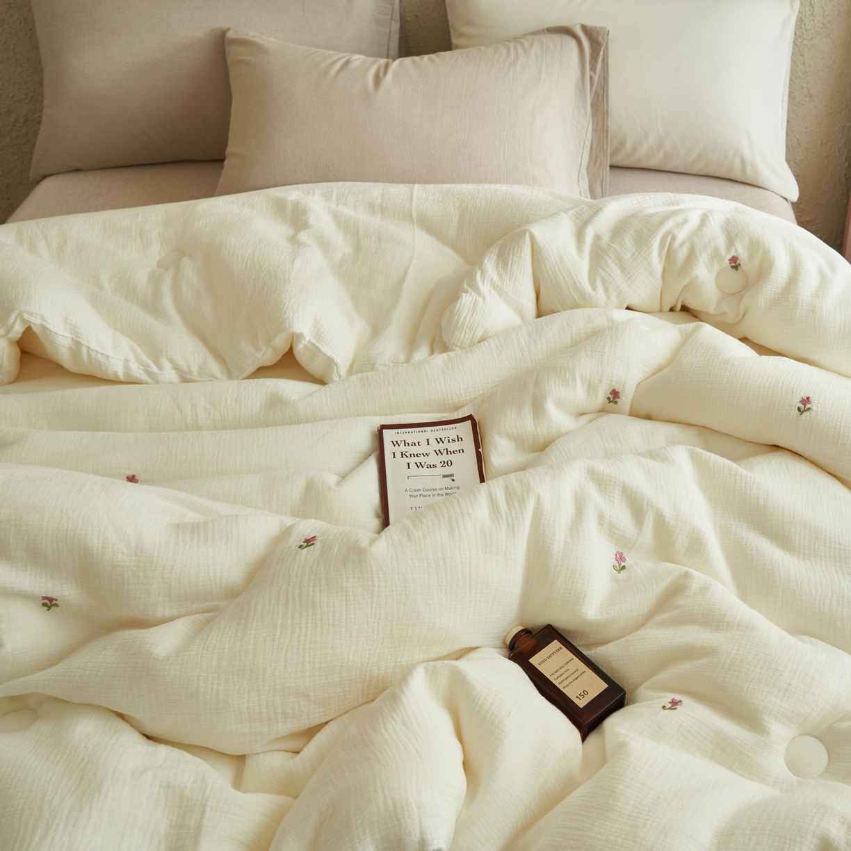 91家纺网 家纺一手货源 找家纺 子由家居 2025新款家居水洗小清新大豆被被子被芯 小朵朵