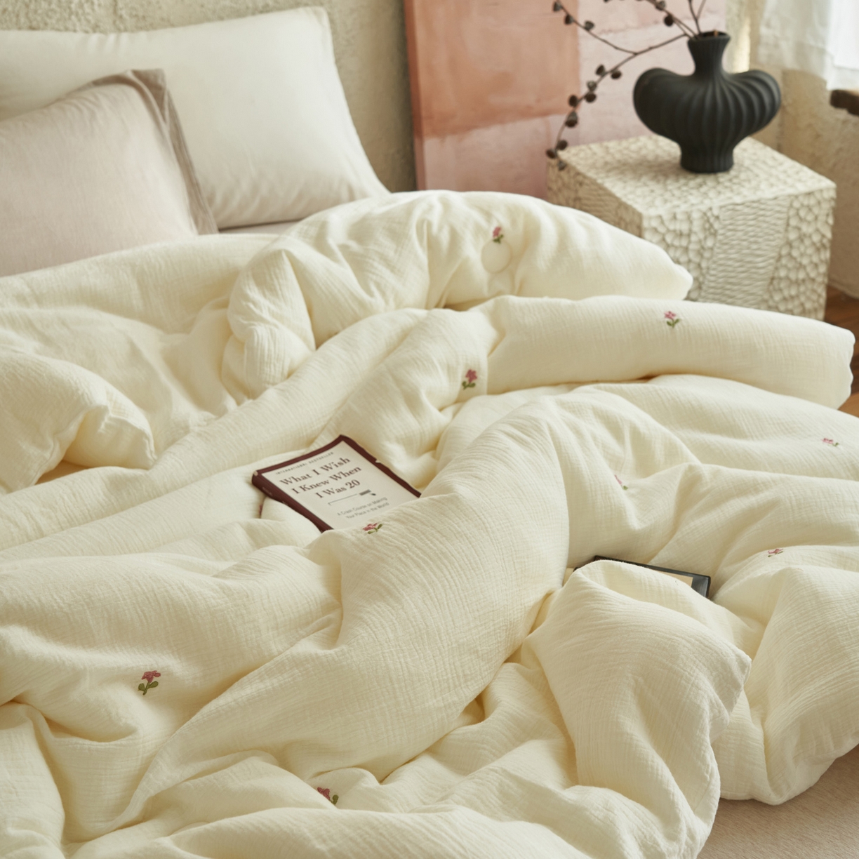 91家纺网 家纺一手货源 找家纺 子由家居 2025新款家居水洗小清新大豆被被子被芯 小朵朵