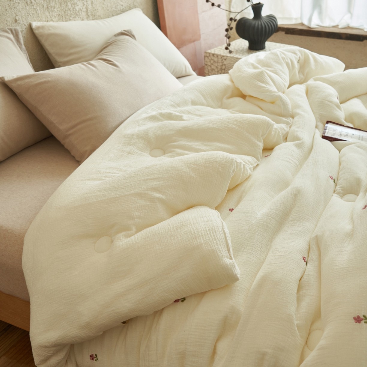 91家纺网 家纺一手货源 找家纺 子由家居 2025新款家居水洗小清新大豆被被子被芯 小朵朵