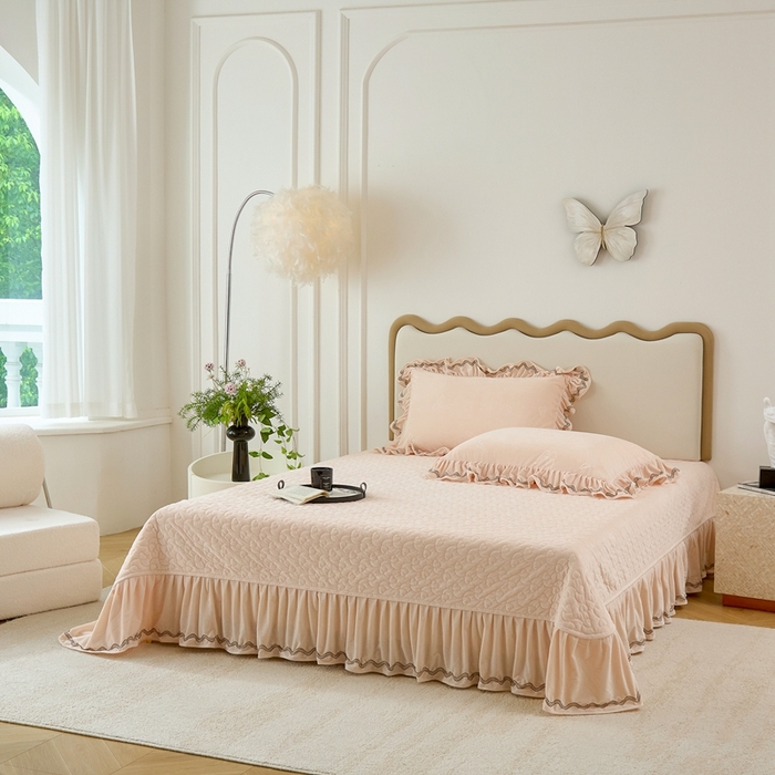 91家纺网 家纺一手货源 找家纺 （总）金绣美居 2025新款婴儿绒多功能床盖款四件套-知音（控价不低于229/239）