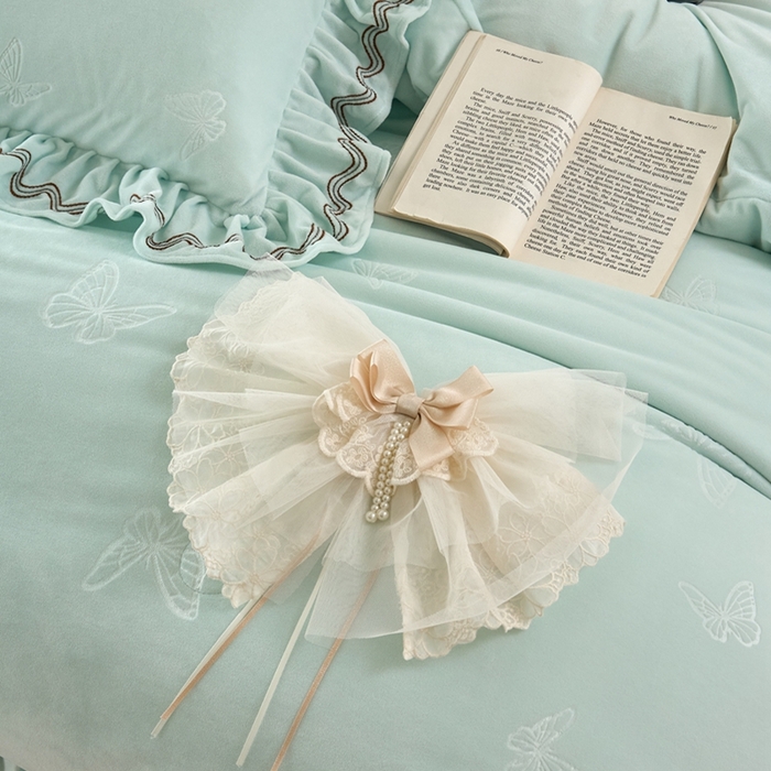 91家纺网 家纺一手货源 找家纺 金绣美居 2025新款婴儿绒多功能床盖款四件套-知音（控价不低于229/239） 知音-幸运绿