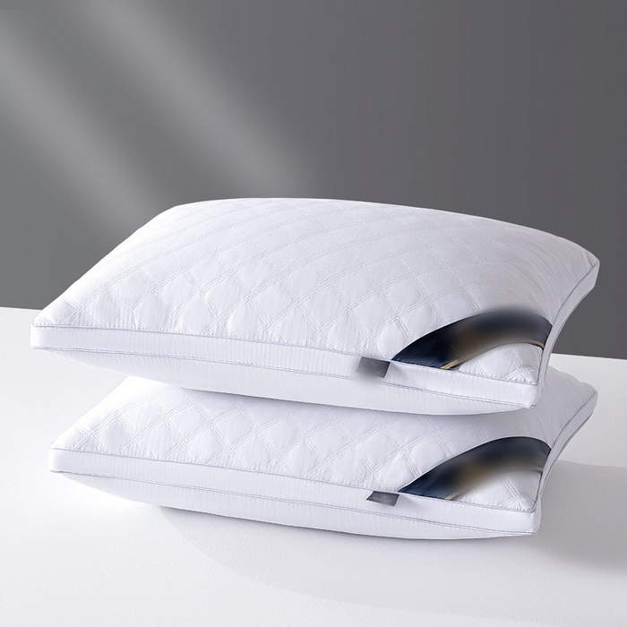 91家纺网 家纺一手货源 找家纺 木子晗 2025新款三格线亲肤羽丝棉酒店枕枕头枕芯 雅白