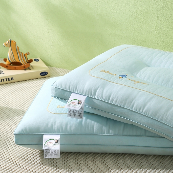 91家纺网 家纺一手货源 找家纺 万聚凯枕芯 2025新款步步高升枕枕头枕芯 步步高升枕-晴空蓝