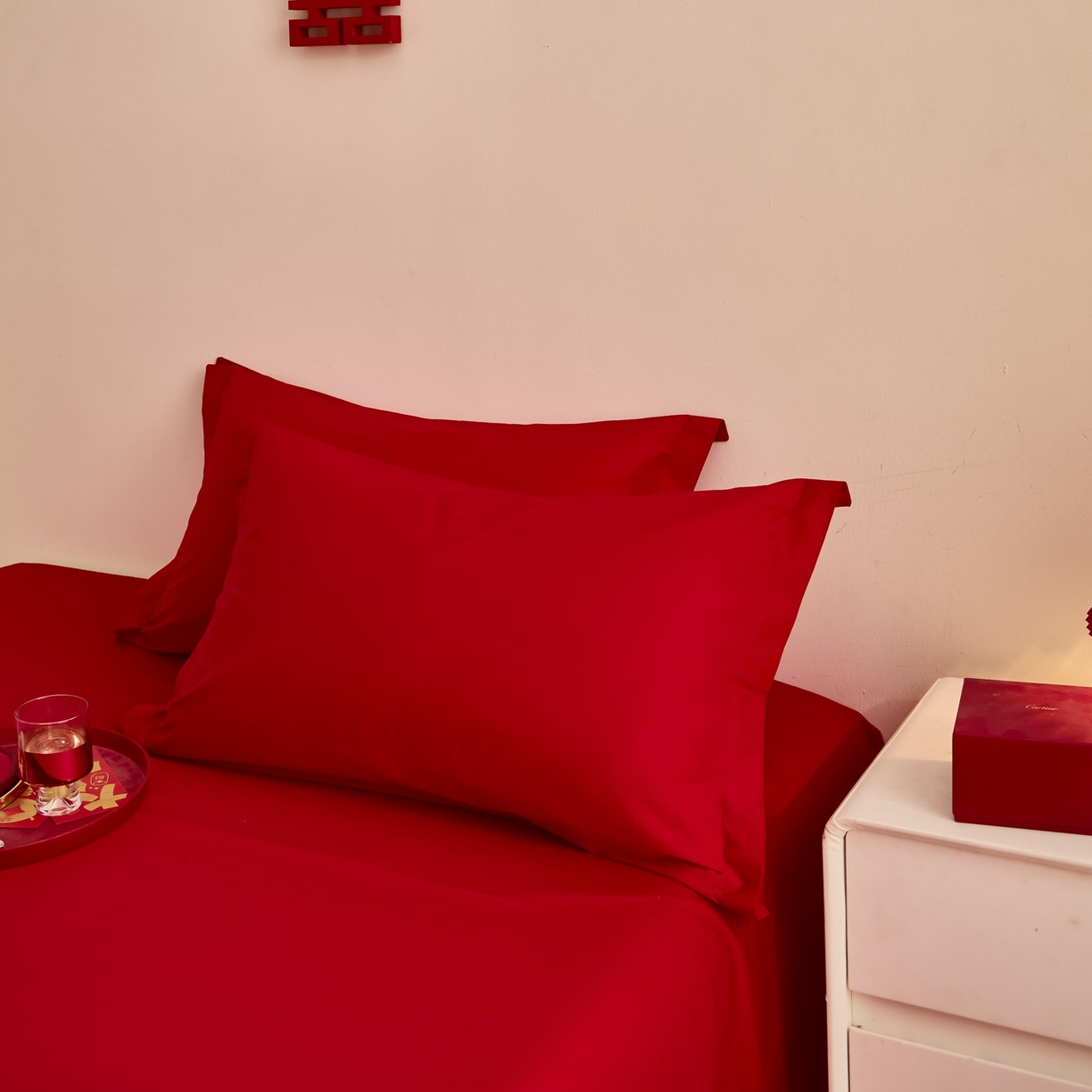 91家纺网 家纺一手货源 找家纺 东方合美（原：皇家传奇） 2025新款婚庆长绒棉纯棉提花配件 婚庆纯色单人枕