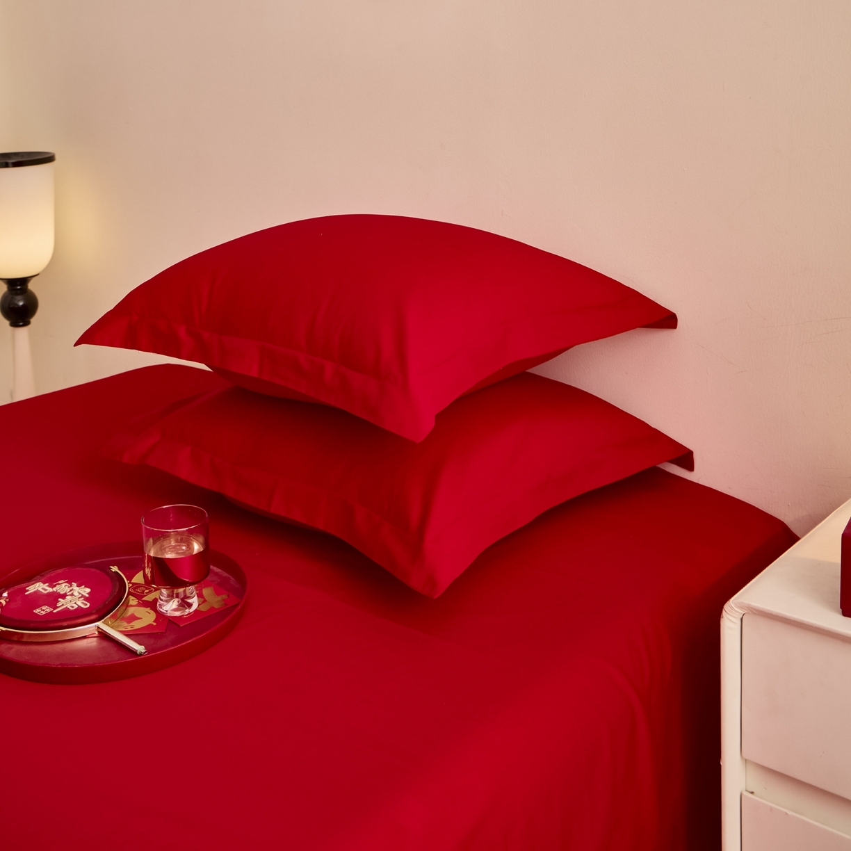 91家纺网 家纺一手货源 找家纺 东方合美（原：皇家传奇） 2025新款婚庆长绒棉纯棉提花配件 婚庆纯色方垫