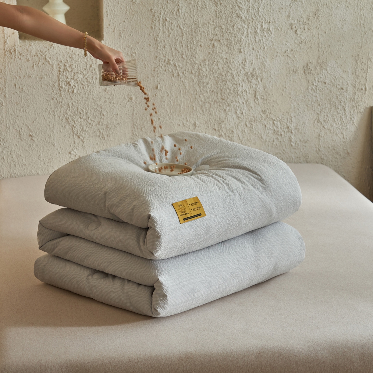 子由家居 2025新款围棋华夫格提花大豆冬被被子被芯 围棋华夫格-浅灰