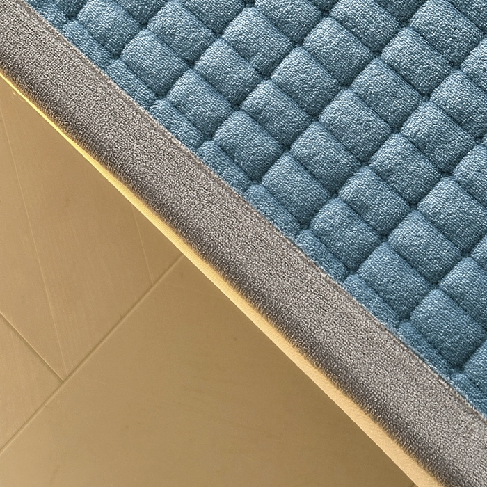 91家纺网 家纺一手货源 找家纺 梵朴 2025新款A类贴布绣牛奶绒夹棉床垫学生宿舍床褥垫子-好运熊系列 好运熊-蓝