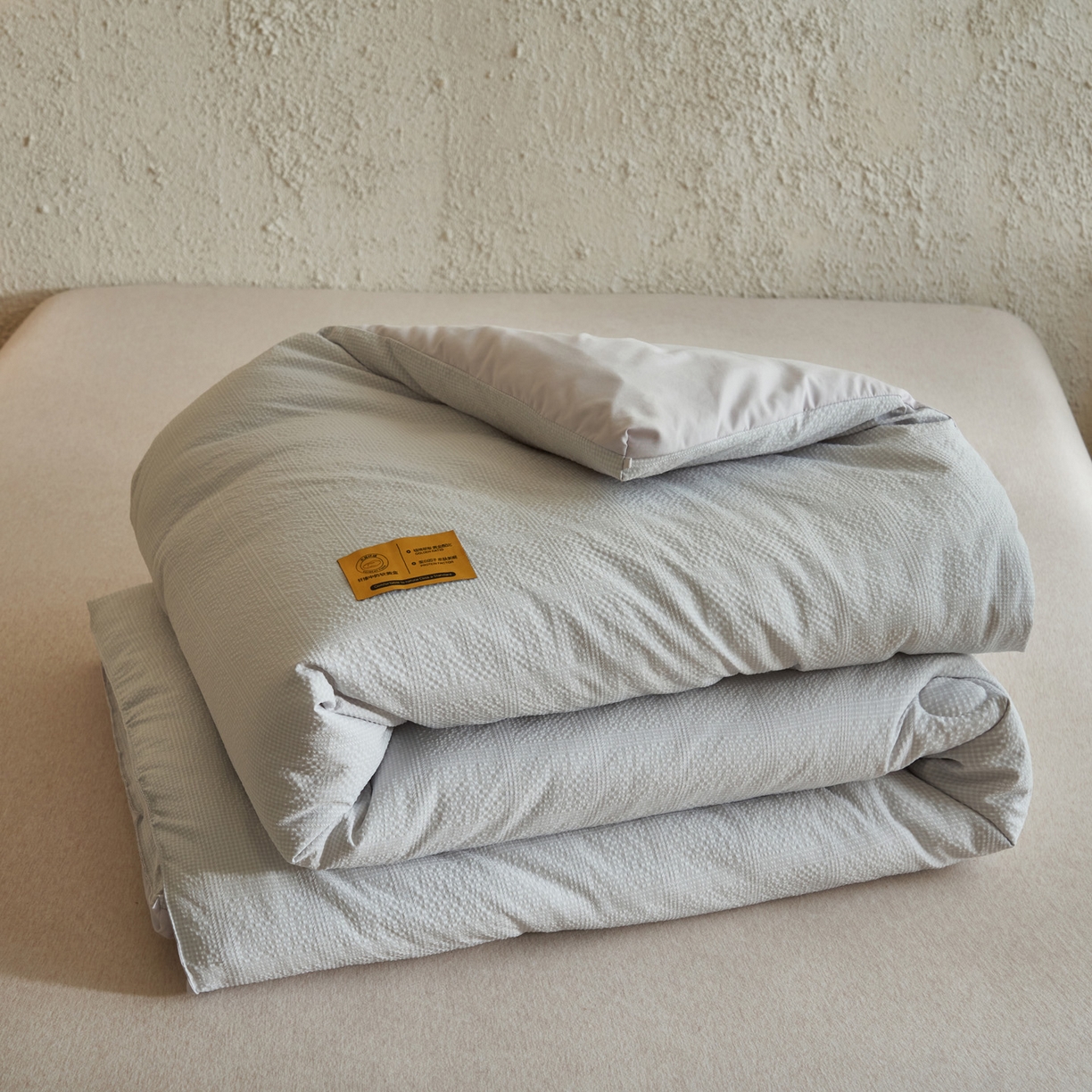 91家纺网 家纺一手货源 找家纺 子由家居 2025新款围棋华夫格提花大豆冬被被子被芯 围棋华夫格-浅灰