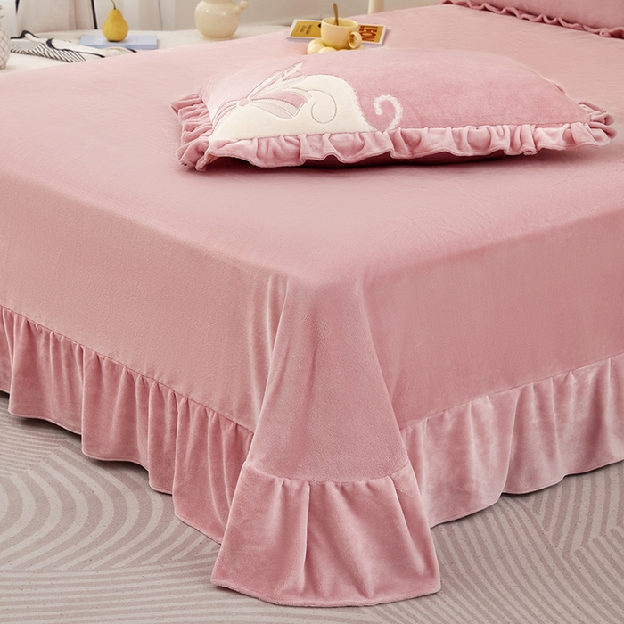 91家纺网 家纺一手货源 找家纺 苏木年华 2025新款牛奶绒贴布绣四件套-蝶舞 蝶舞-豆沙红