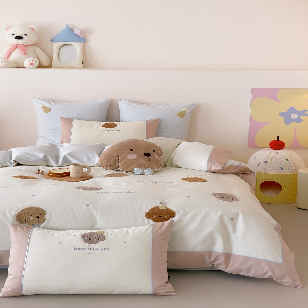 91家纺网 家纺一手货源 找家纺 （总）馨蕊家居 2025秋冬新品100支卡通高定系列棉卡通-奶糖（会员-20） 控价：328/388/408