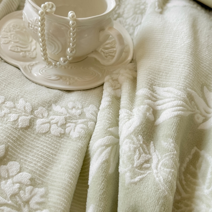 91家纺网 家纺一手货源 找家纺 亿品家纺 2025新款八斤立体雕花牛奶绒四件套 北欧经典【绿】