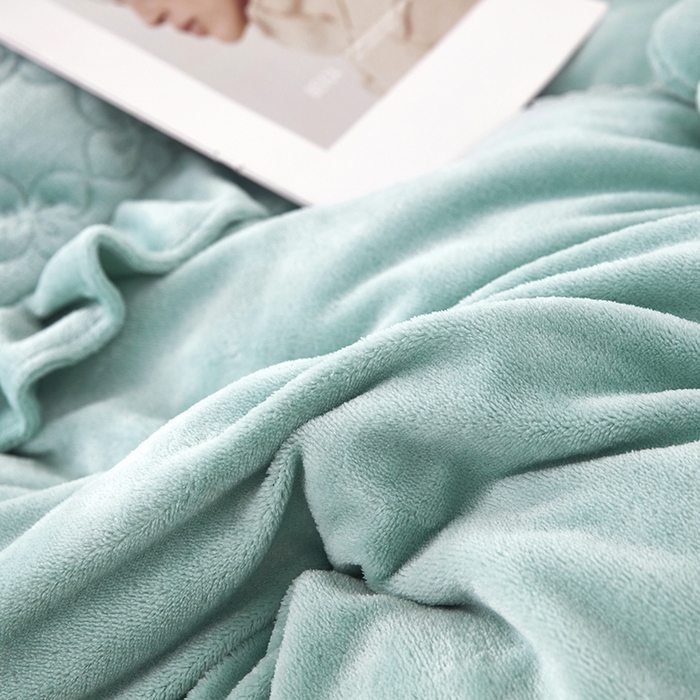 91家纺网 家纺一手货源 找家纺 苏木年华 2025新款牛奶绒床盖荷叶边四件套-花颜 花颜-春湖绿